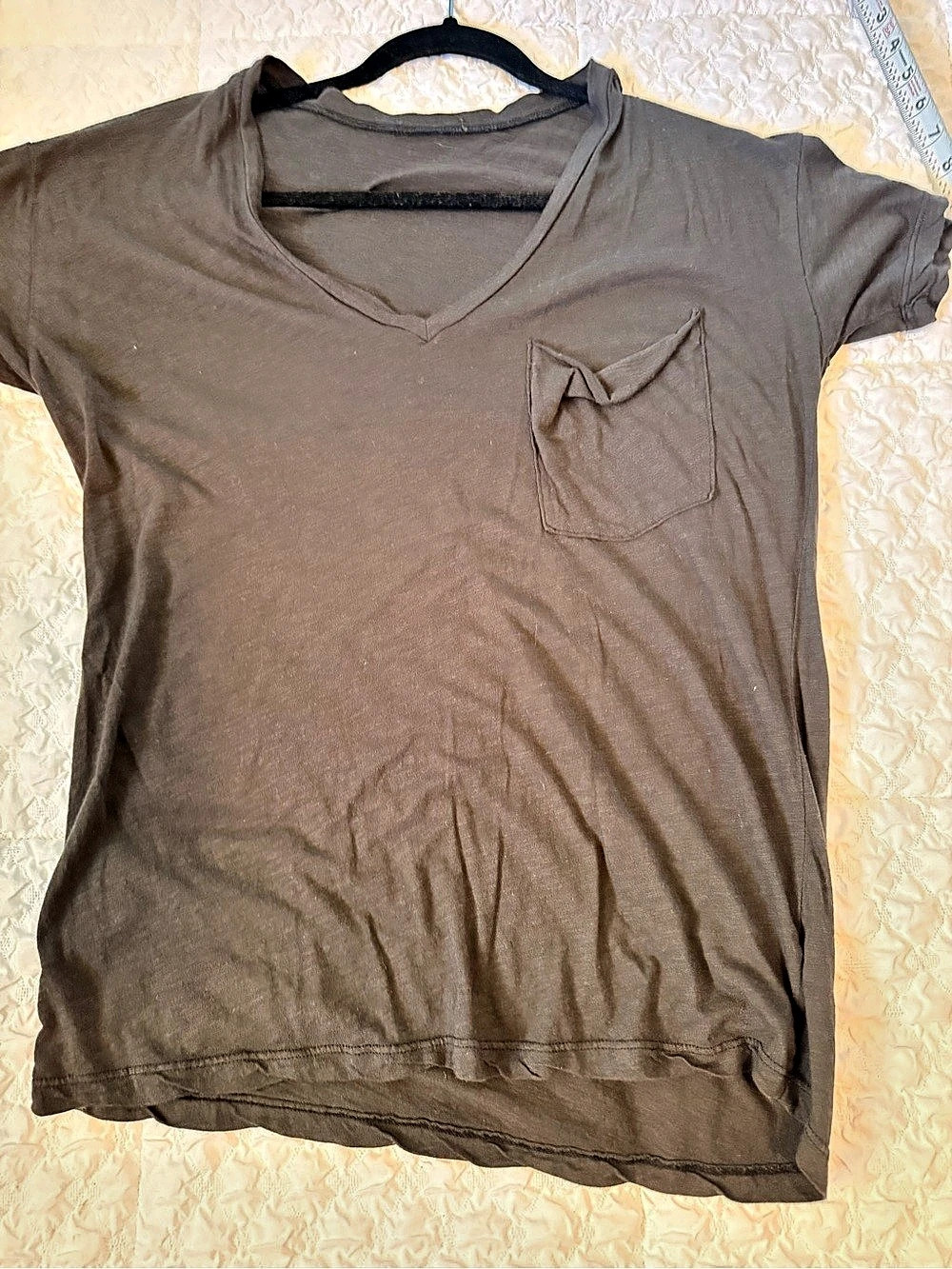 Truly Madly Deeply Black V-Neck Pocket Tee